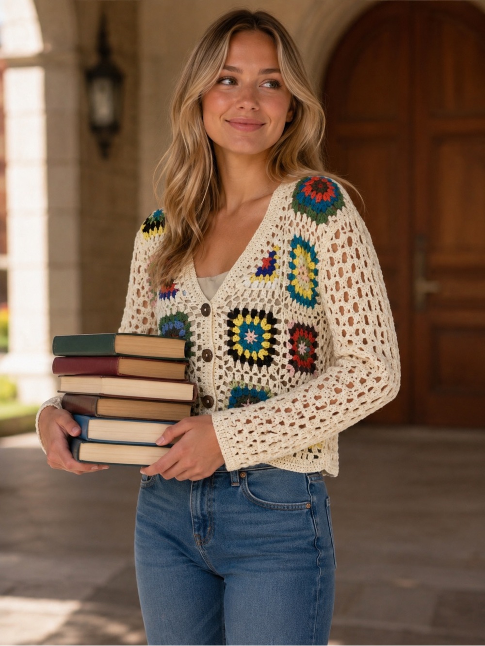 Granny squares cardigan NWOT